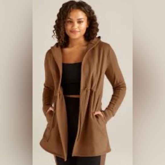 Beyond Yoga Jackets & Blazers - Beyond Yoga "On The Go" Open Front Hooded Cardigan Jacket